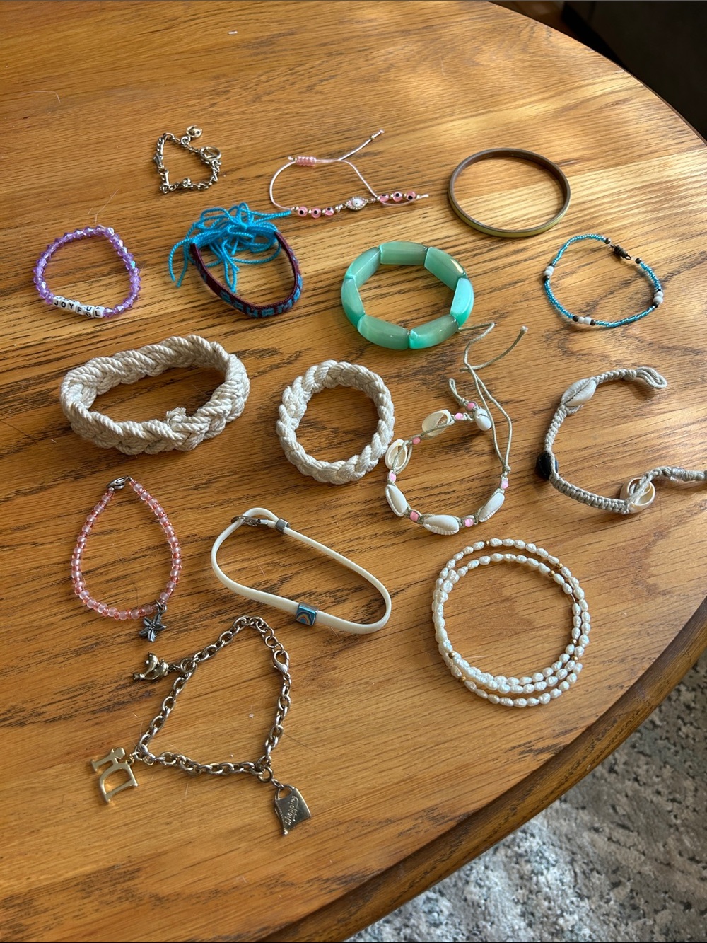 Assorted Women’s Beaded and Braided bracelets-15 total one low price for all